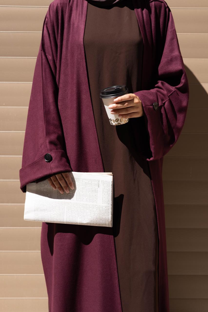 Abaya Coat Naya Burgundy